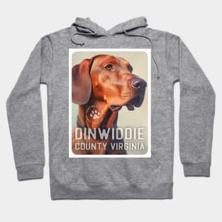 Coonhound Red with Dinwiddie county Virginia Heritage Hoodie